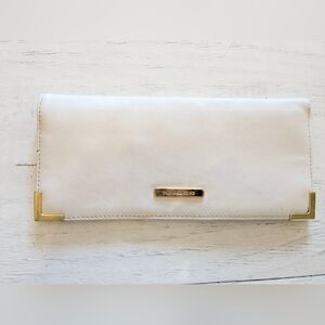 Michael Kors Ivory Leather Flat Wallet Wristlet Mini Clutch